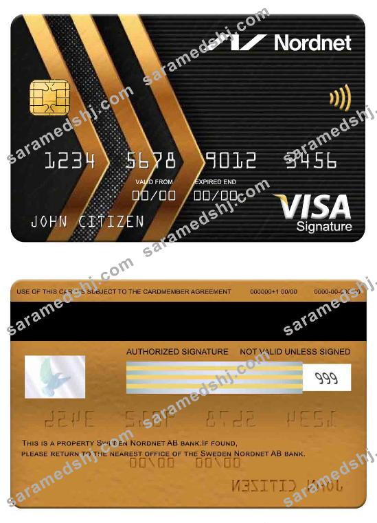 Sweden Nordnet AB bank visa signature card